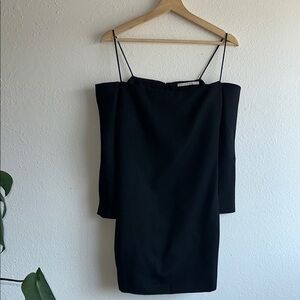 Emilia Wickstead Black Off The Shoulder Mini Dress Sz. 2